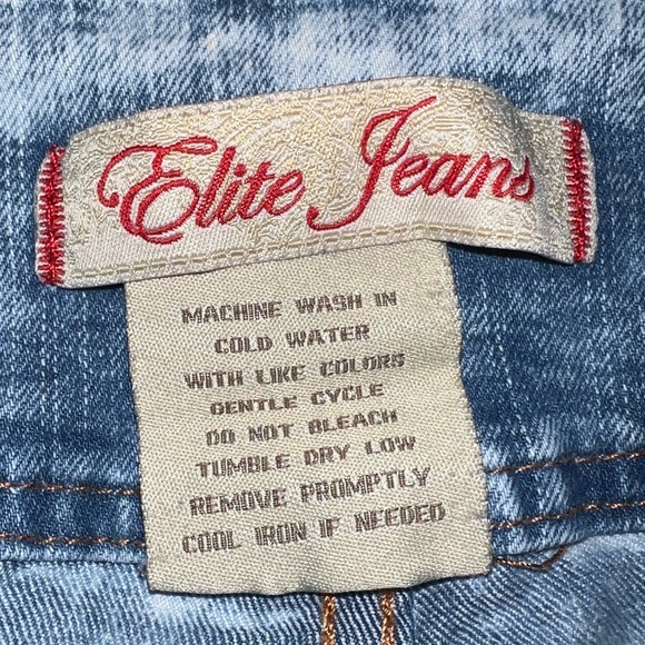 Elite Jeans~High-waisted, acid-washed light denim jeans; size 15 - Picture 8 of 8